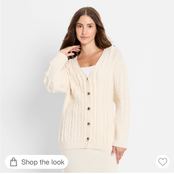 Future Collective Sweaters - Women's Cream Cable Knit Cardigan Target Future Collective NEW